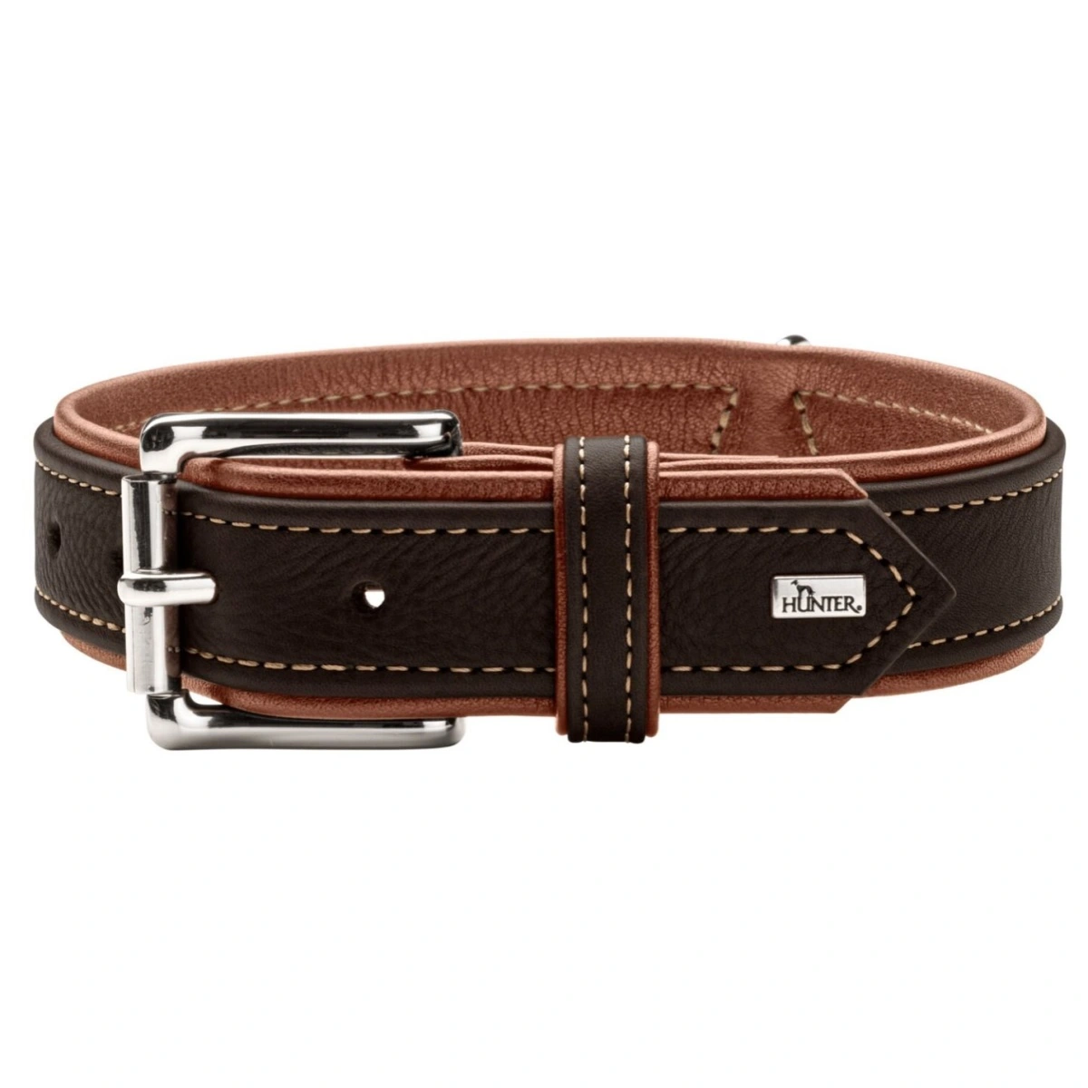 Hunter Canadian UP Hundehalsbånd Small 45 Cognac/Sort - 33-39 cm